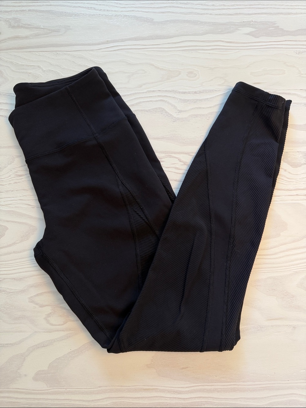 Lululemon Ribbed Black High-Waist Full Length Leggings